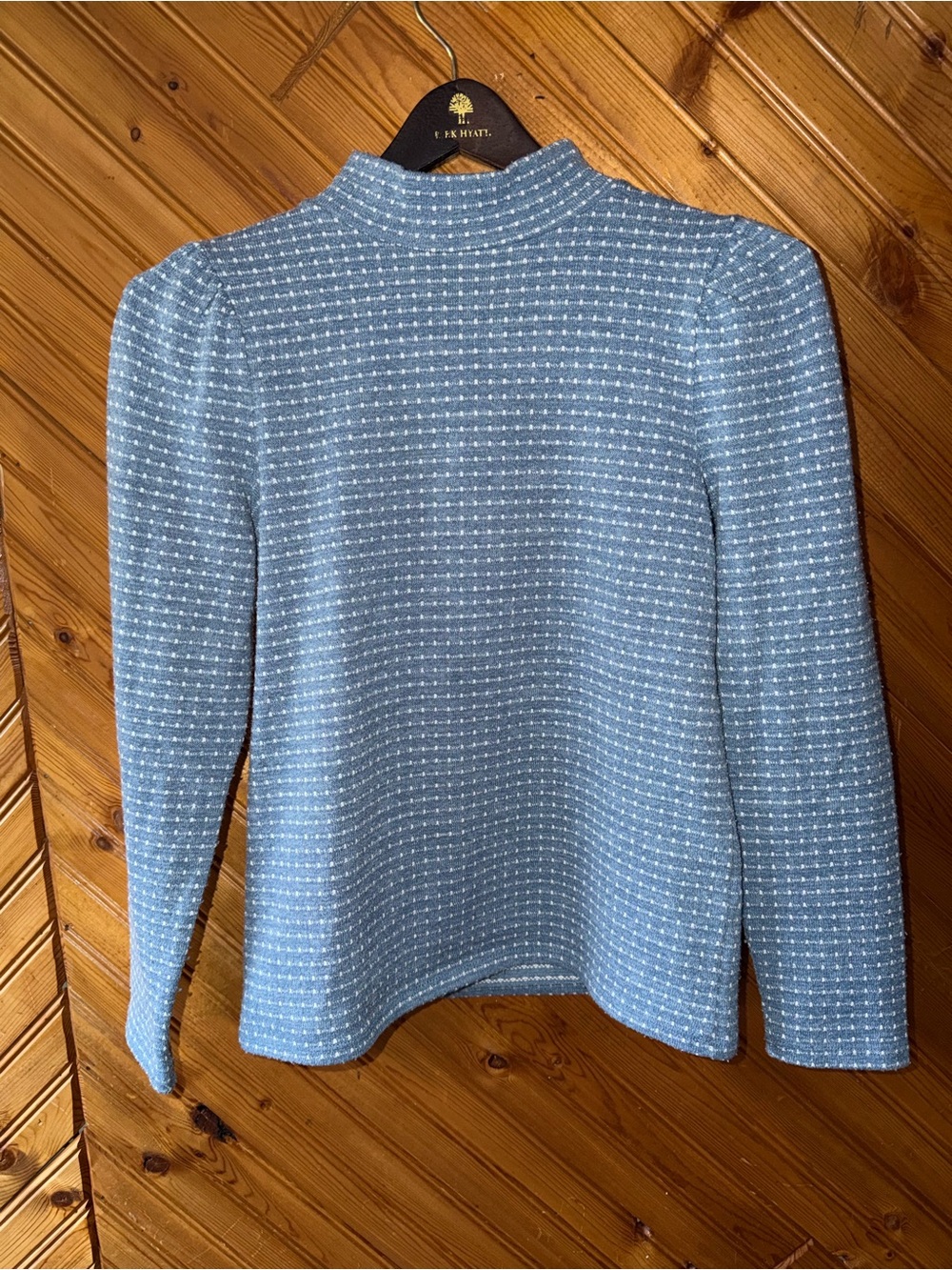 MADEWELL long sleeve mock neck longsleeve blue and white top XS